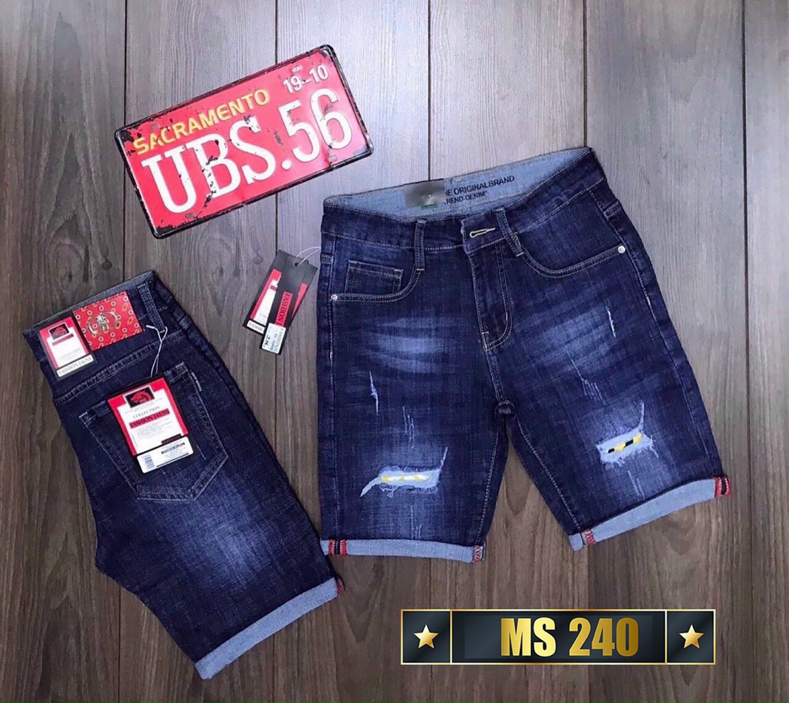 Quần short jean nam trơn màu xanh cao cấp, chất liệu mềm mịn, dày dặn, co giãn tốt,chuẩn men siêu rẻ và đẹp (size 28-34) KINGSHOPPS SJ021