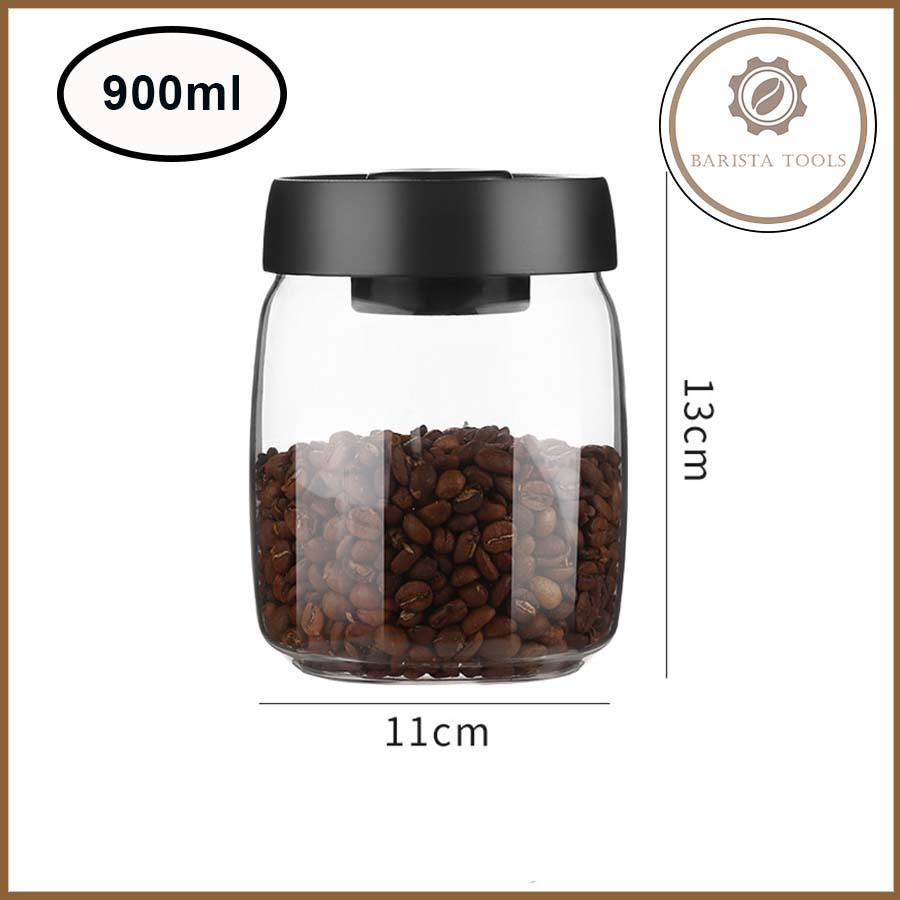 Hũ thuỷ tinh đựng cà phê có van hút chân không | Dụng cụ Barista