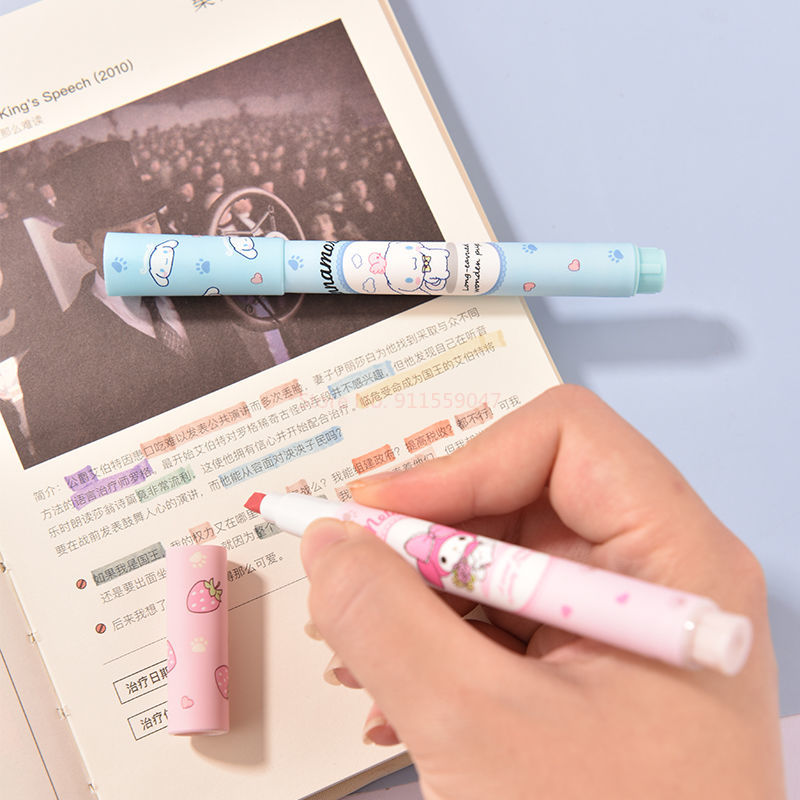 %E3%80%90The%20Quiet%20Page%E3%80%916pcs/set%20Sanrio%20Fluorescent%20Pen%20Cute%20Box%20High%20Color%20Marker%20Pen%20Kuromi%20Multi-Function%20Fluorescent%20Pen%20Beveled%20Pen%20Head%20-%20Image%207