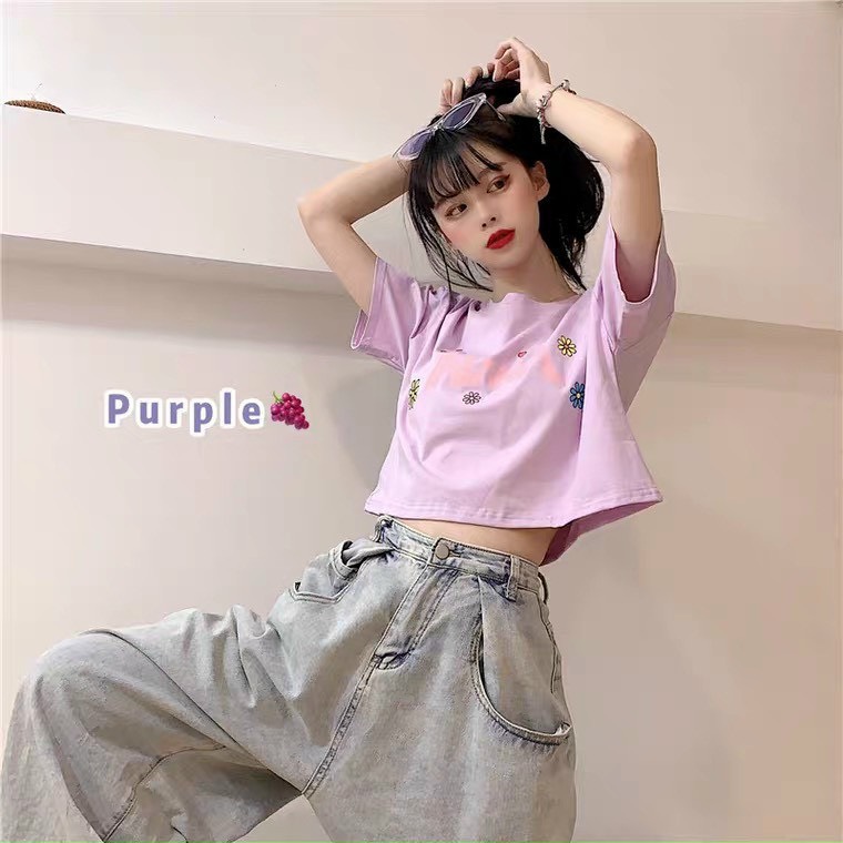 ÁO CROPTOP CỔ TIM FORM RỘNG ĐẸP RẺ (Kèm video hình thật)
