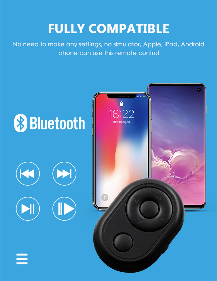 Wireless Multimedia Bluetooth Remote Control Camera Shutter Selfie ...