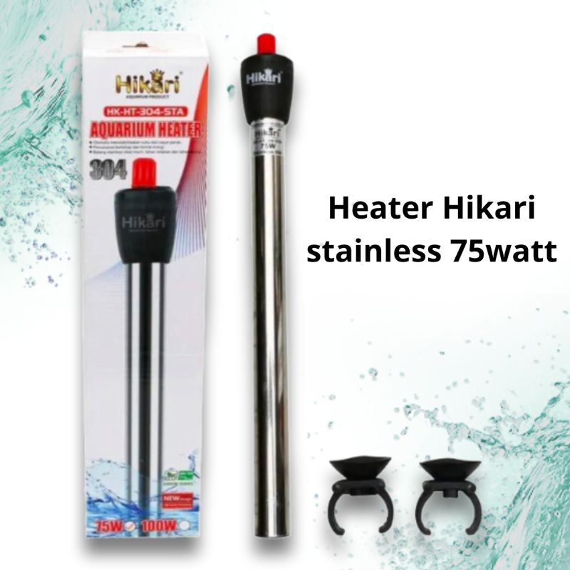 Pemanas Air Aquarium Heater stainless Hikari Heater 75watt