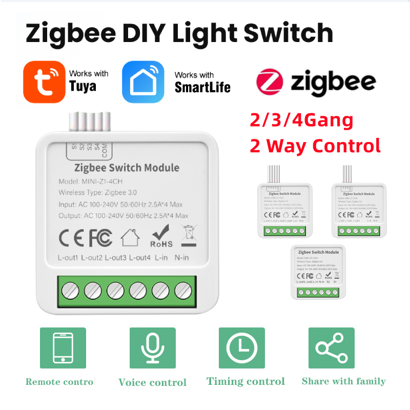 E Cuộc Sống cửa hàng thông minh Tuya Thông Minh ZigBee mô-đun chuyển đổi 2 Cách Điều Khiển Nhà Thông Minh 2/3/4 Băng Đảng Tự Làm Máy Cắt AC100-240V Thời Gian công tắc thông minh cuộc sống thông minh Ứng Dụng điều khiển bằng giọng nói Nhà Thông Minh Tự độn