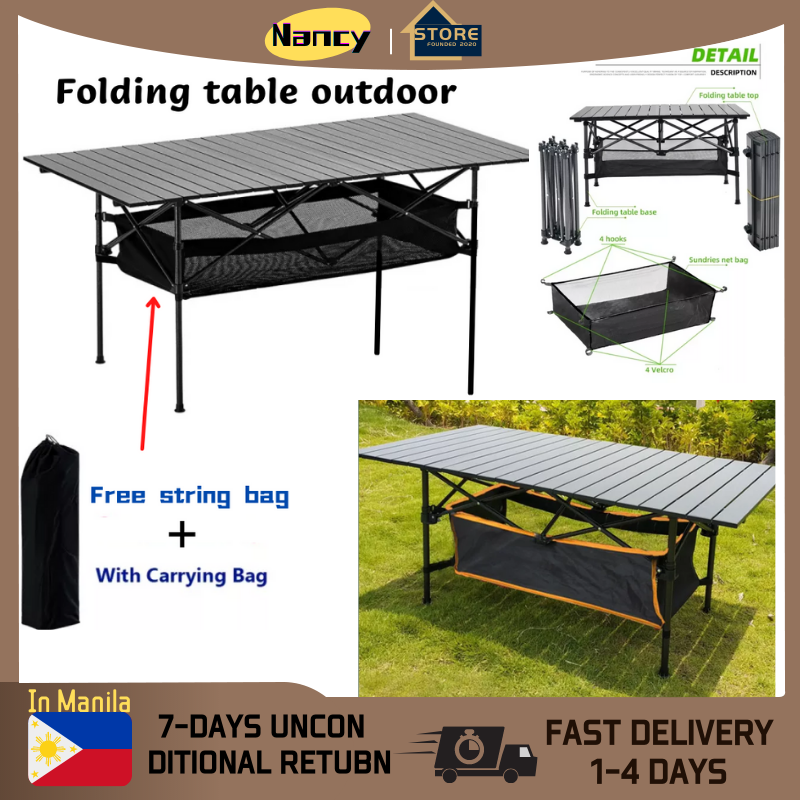 【MANILA LOCAL STOCK+COD】Outdoor Folding Table Aluminum Alloy Set Picnic