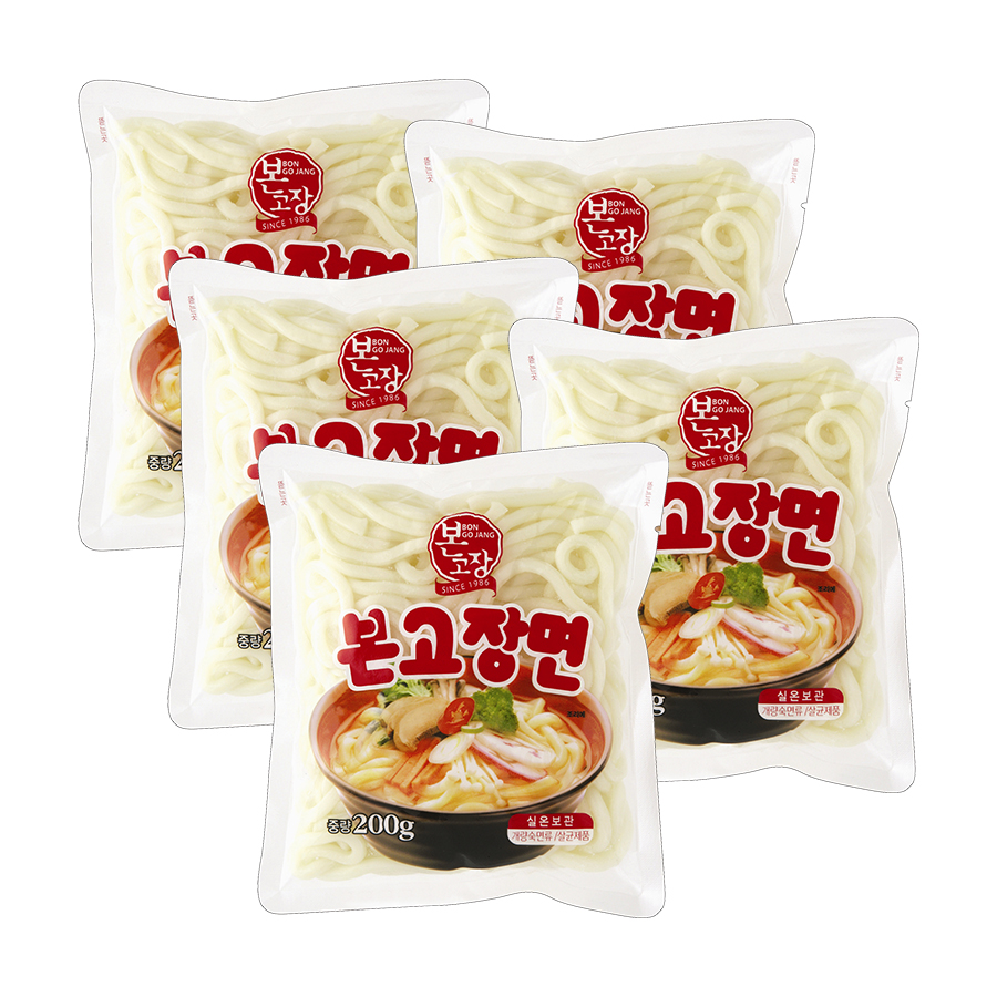 Combo 5 Gói Mì Udon Bongojang Hanil (200g/gói - Mì tươi không vị)