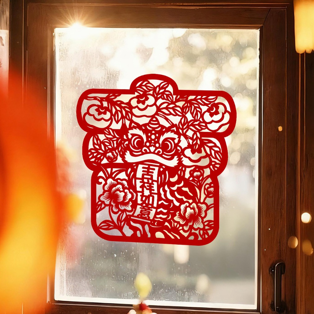 Traditional Horse Blessing Design Window Flowers Stickers Self-Adhesive ...