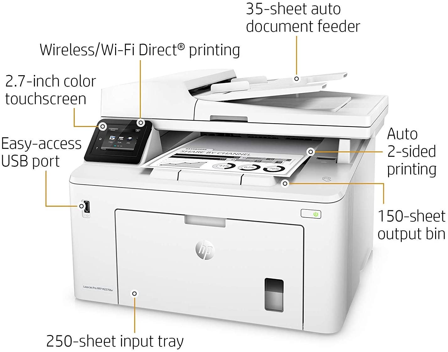 hp laserjet pro mfp m227fdw wireless printer