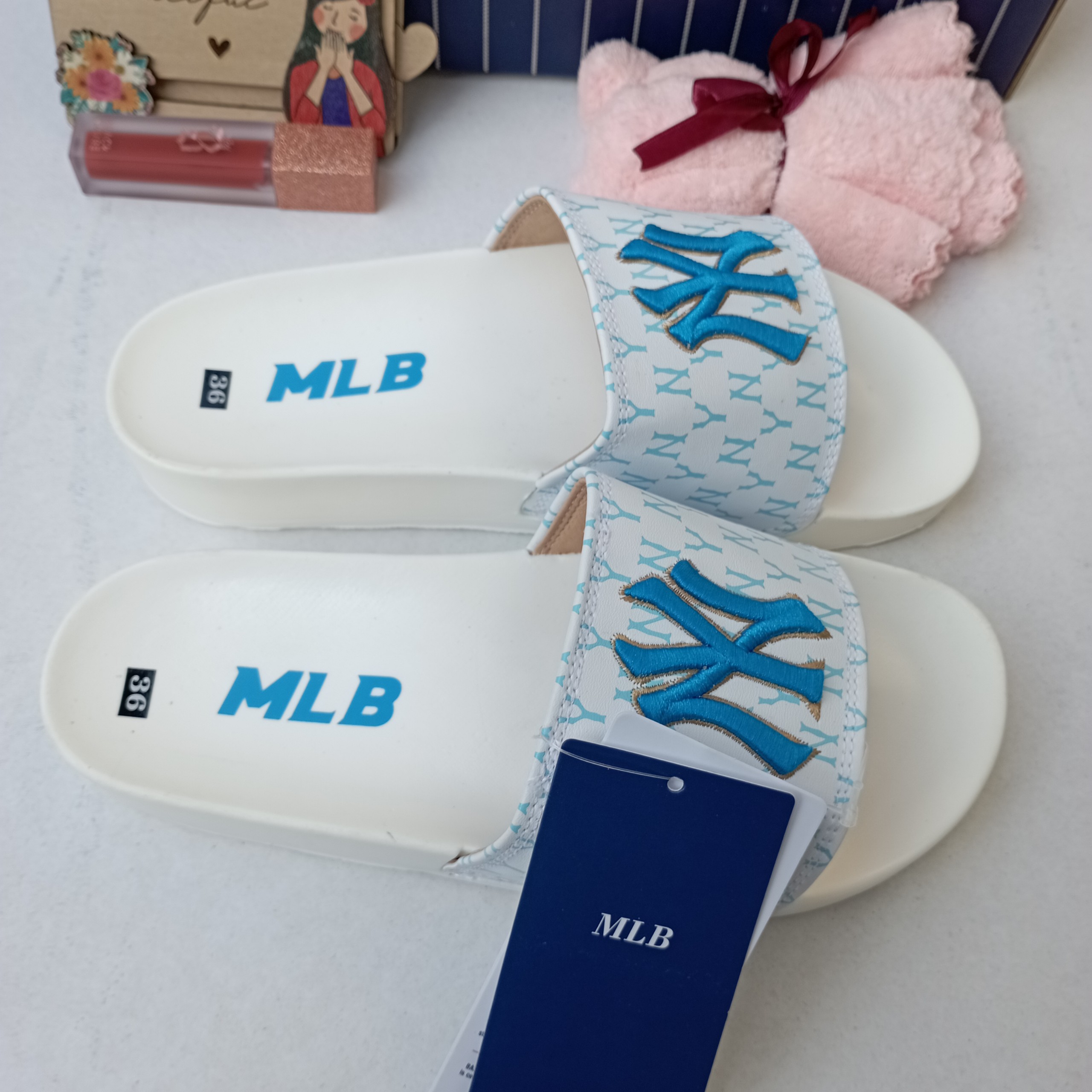 Dép Sandal MLB Triple Logo LA 3ASDCSS3307IVS Màu Trắng  Authenticshopvn  Thời trang chính hãng