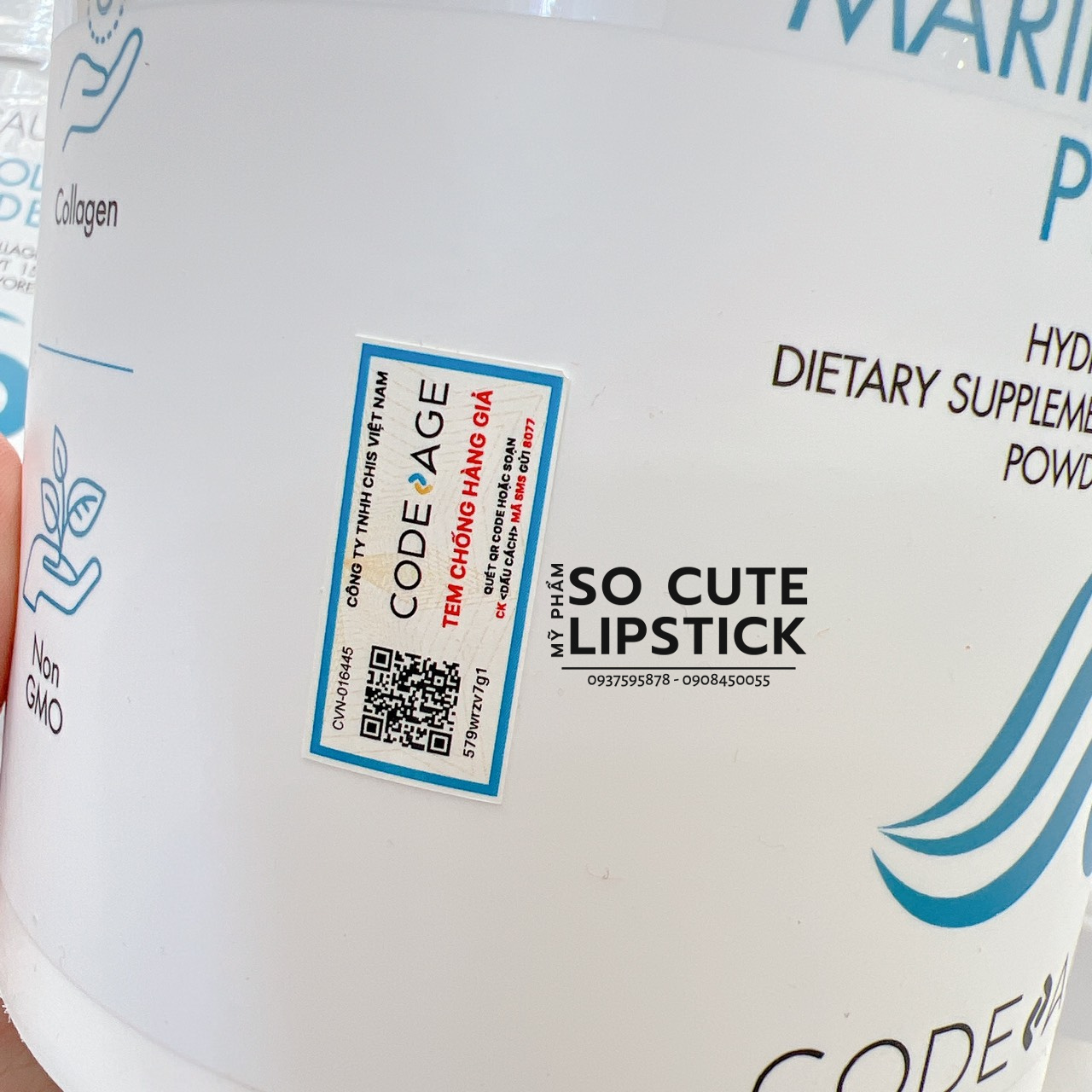 [CHÍNH HÃNG CODEAGE] Bột Collagen Giúp Trẻ Hóa, Căng Mịn Da Code Age Wild Caught Marine Collagen Peptides 450g Codeage Collagen Xanh