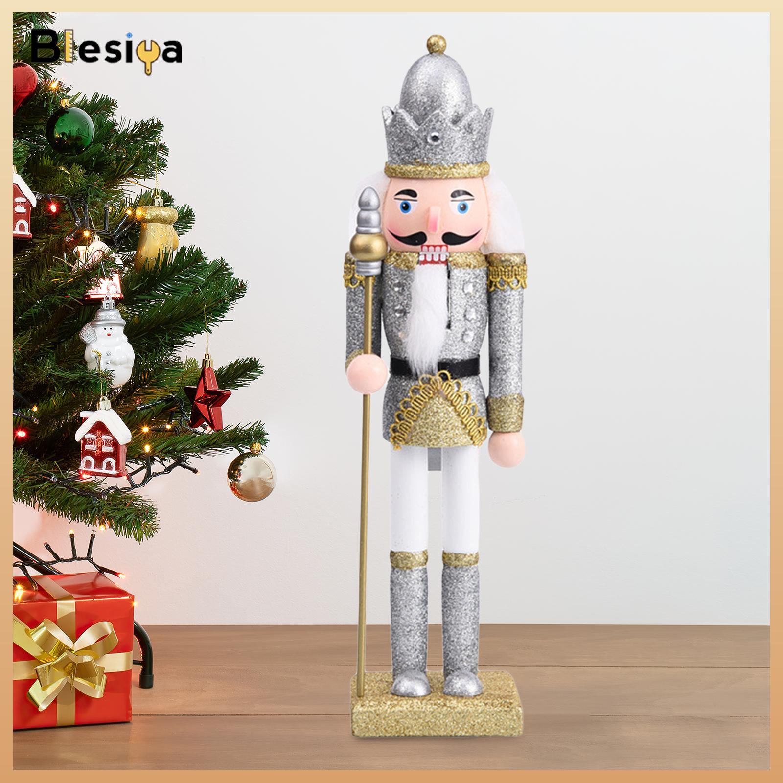 Blesiya Nutcracker Soldier Figure Decor, Christmas Nutcracker Figures, Xmas Nutcracker, Wooden Nutcracker for Kids Gifts Party Decor