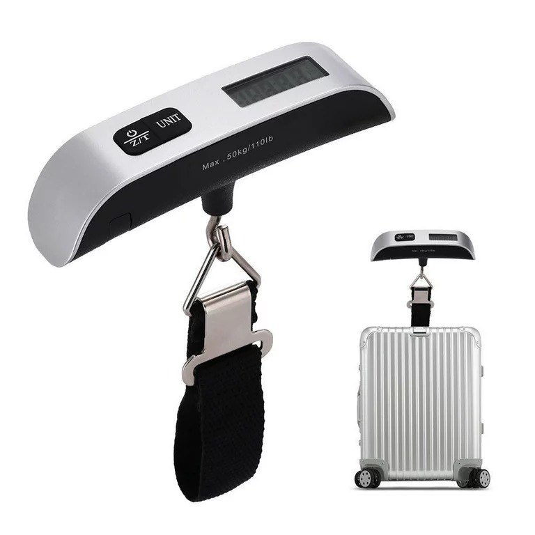 Digital Electronic 7051 LCD Luggage Scale Pocket Weighing Scales Travel Hook Hanging Thermometer 50kg. 