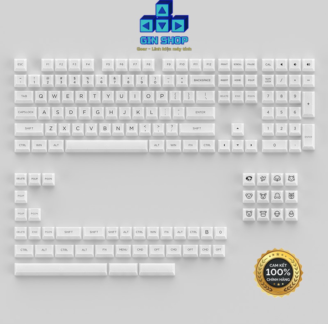[CHÍNH HÃNG] AKKO Keycap set – White - Blac - Pink - Clear - Tiffany Blue (PC / ASA-Clear profile / 155 nút)