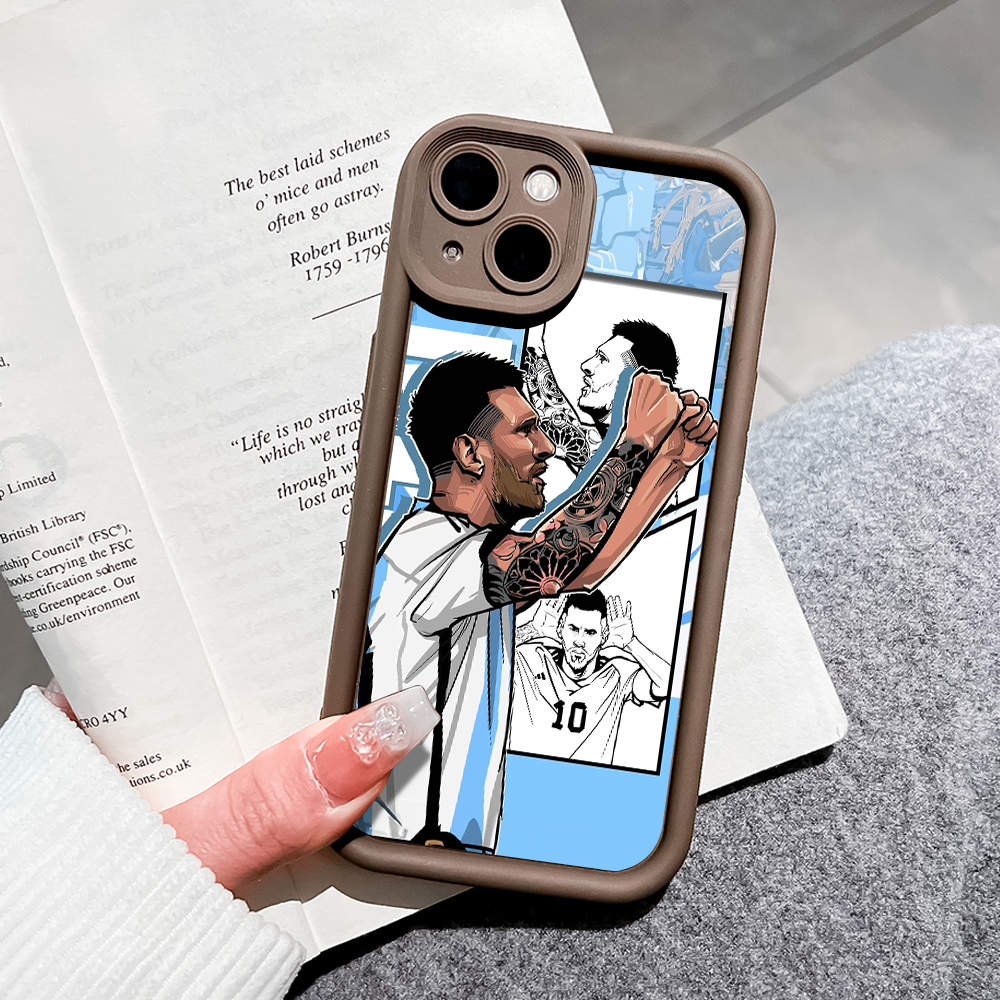 ZCSIBORUI for OPPO Reno 4 Pro 5G Back Cover Football Player Lionel Messi Pattern Soft Camera Protection Rubber Square Ladder Phone Case. 