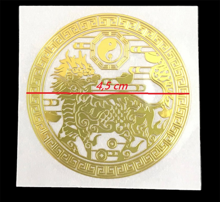 Miếng Dán Hình Kỳ Lân Bát Quái Tròn - SP006182