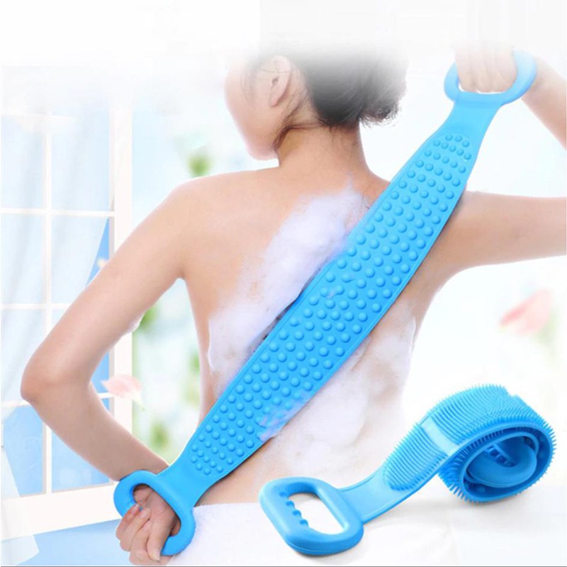 Đai tắm chà lưng, đai chà lưng khi tắm, đai cọ lưng silicon, đai chà lưng silicon - Nhiều màu sắc giao màu ngẫu nhiên