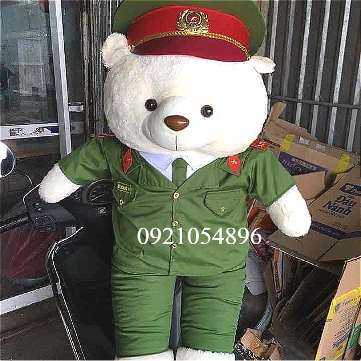 Gấu bông công an size 55-70cm