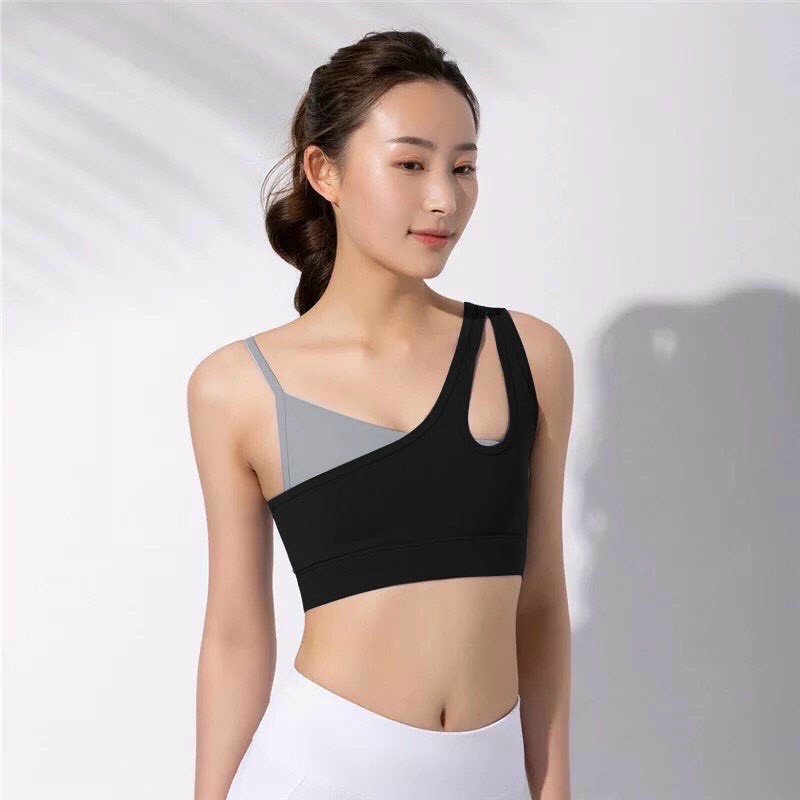 Áo Bra Tập Gym Yoga Nữ Lệch Vai Sẵn Mút