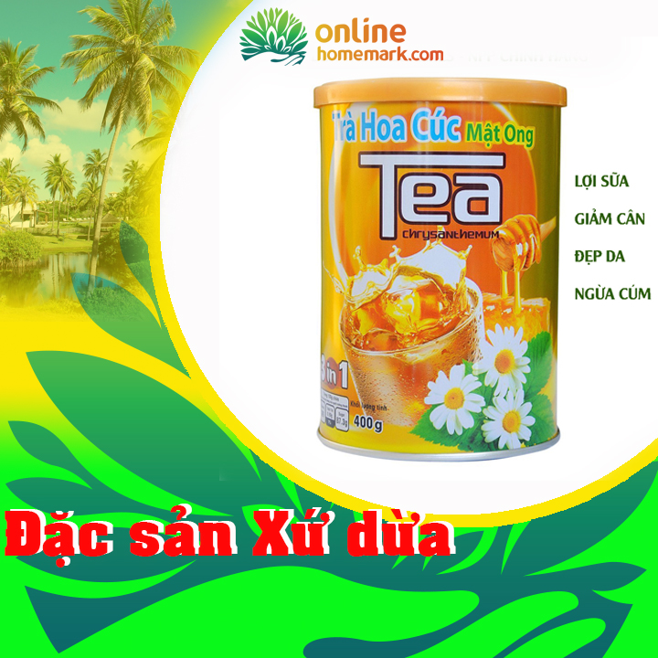 TRÀ HOA CÚC  MẬT ONG THANH BÌNH (LON 400G)- đồ ăn vặt