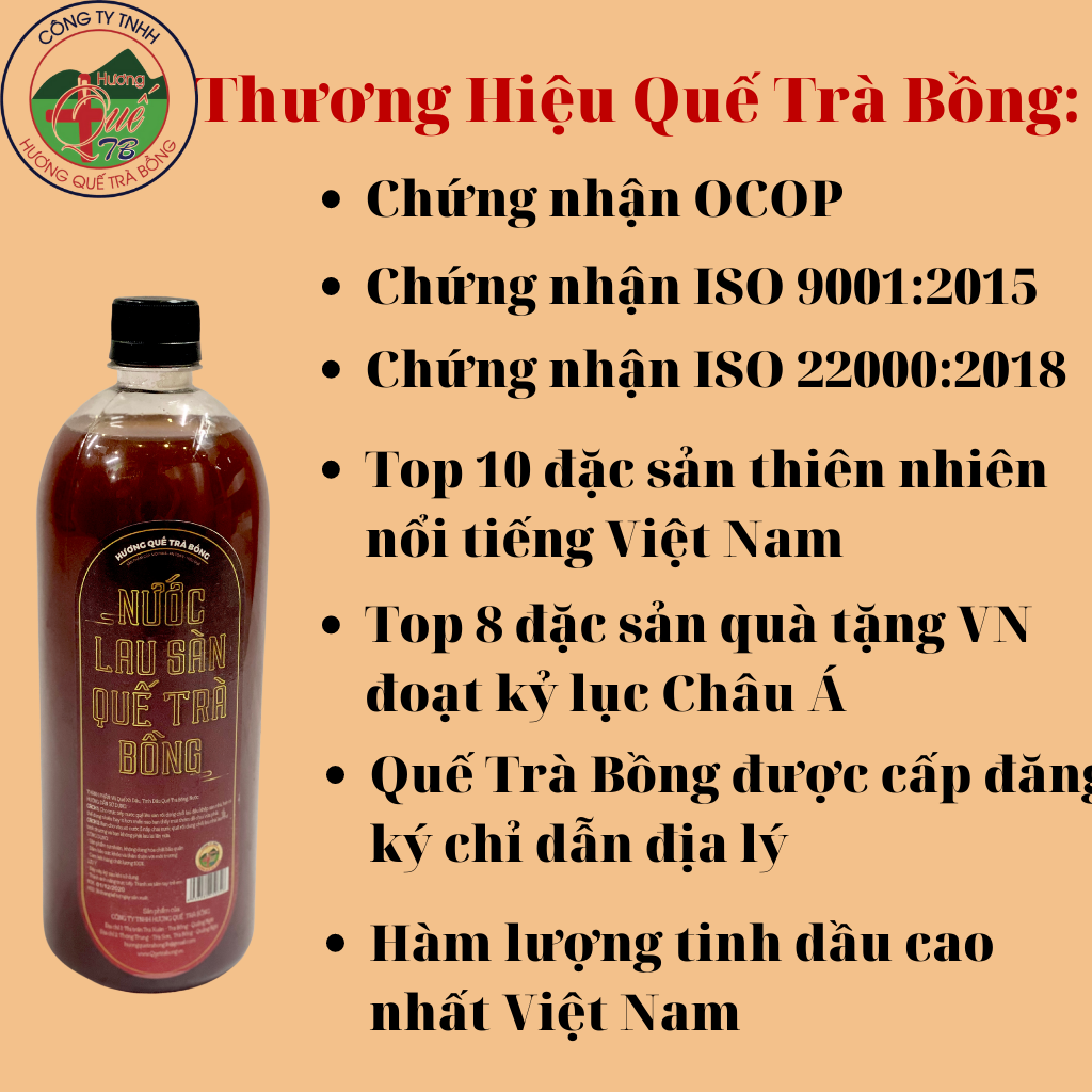 Nước Lau Sàn Quế Trà Bồng Dạng Lỏng 1 lít
