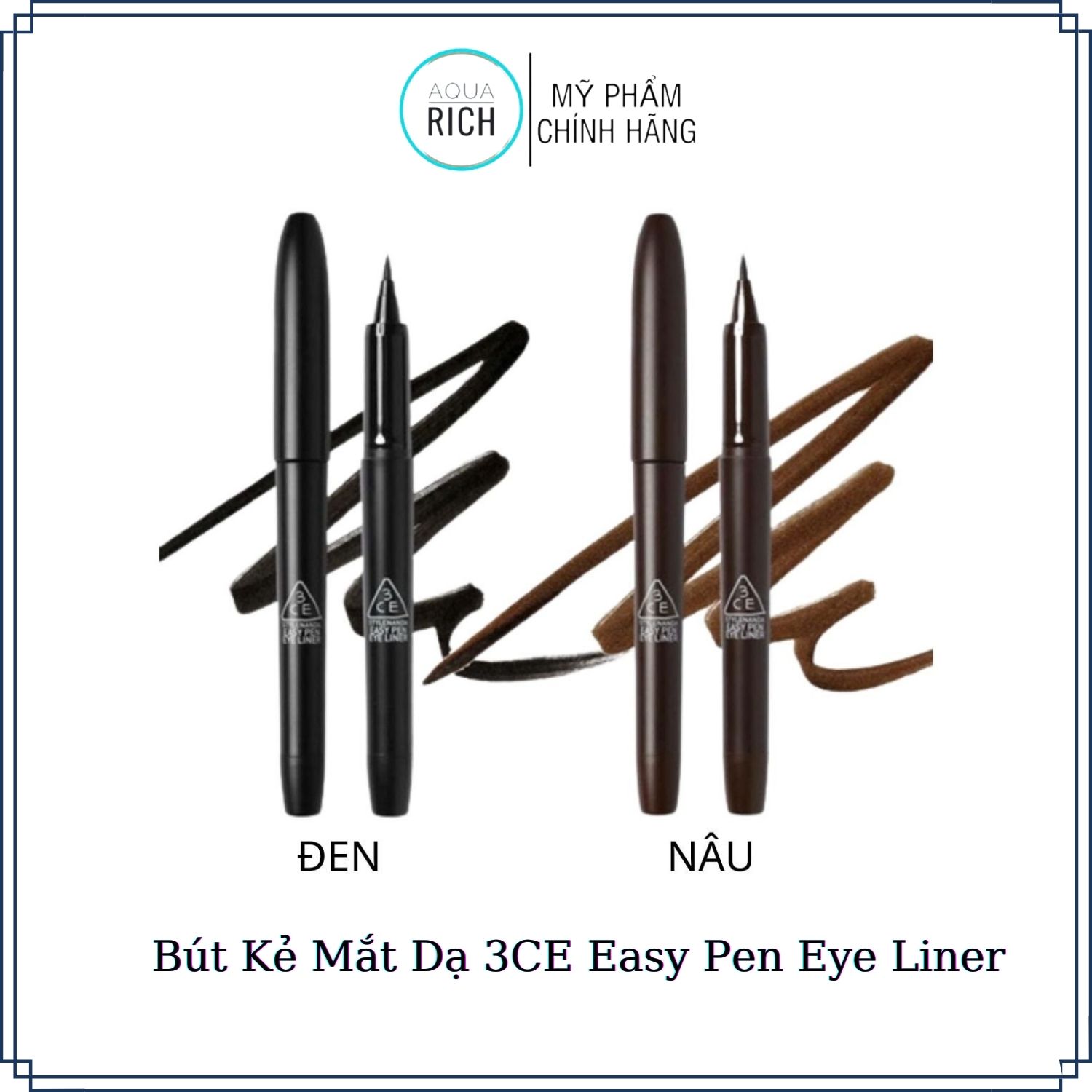 Bút Kẻ Mắt Dạ  3CE Không Trôi Easy Pen Eye Liner