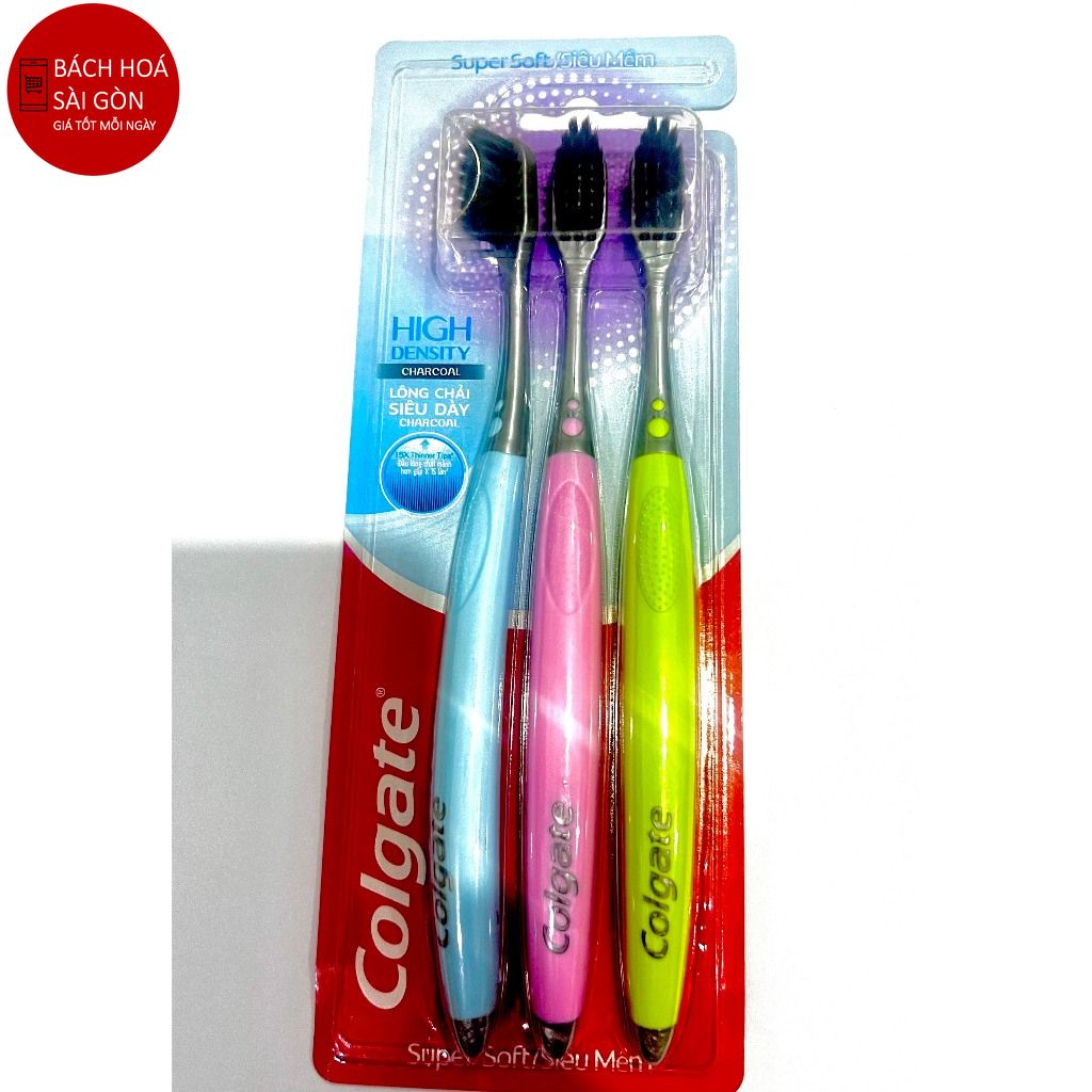 Bộ 3 bàn chải đánh răng Colgate Highdensity than hoạt tính