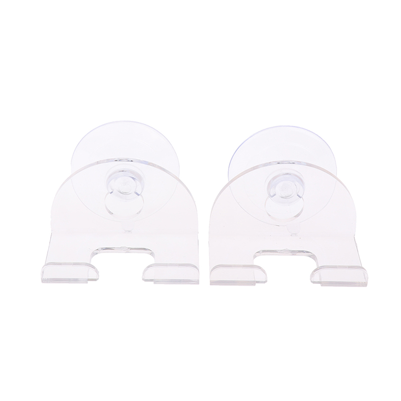 2pcs Shaver Holder Suction Cup Transparent Hook Razor Rack Waterproof Removable.