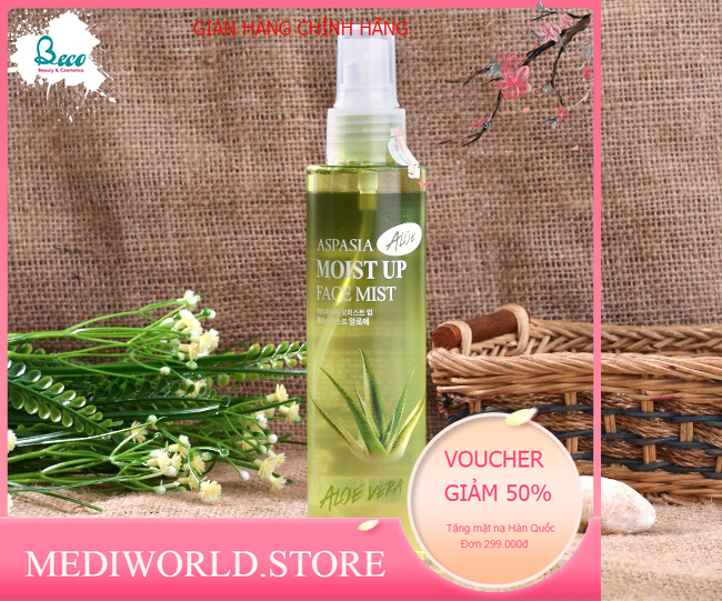 Xịt khoáng Aspasia Nha đam/Collagen trắng da giữ ẩm_ Hàng Korea