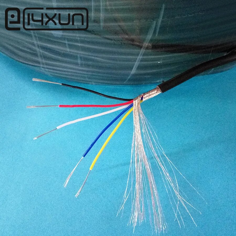 10m 5Core Shielded Signal Line 28AWG/OD3.5 30AWG/OD2.9 32AWG/OD2.0 Control  Wire for DIY Repair USB Audio Plug connector