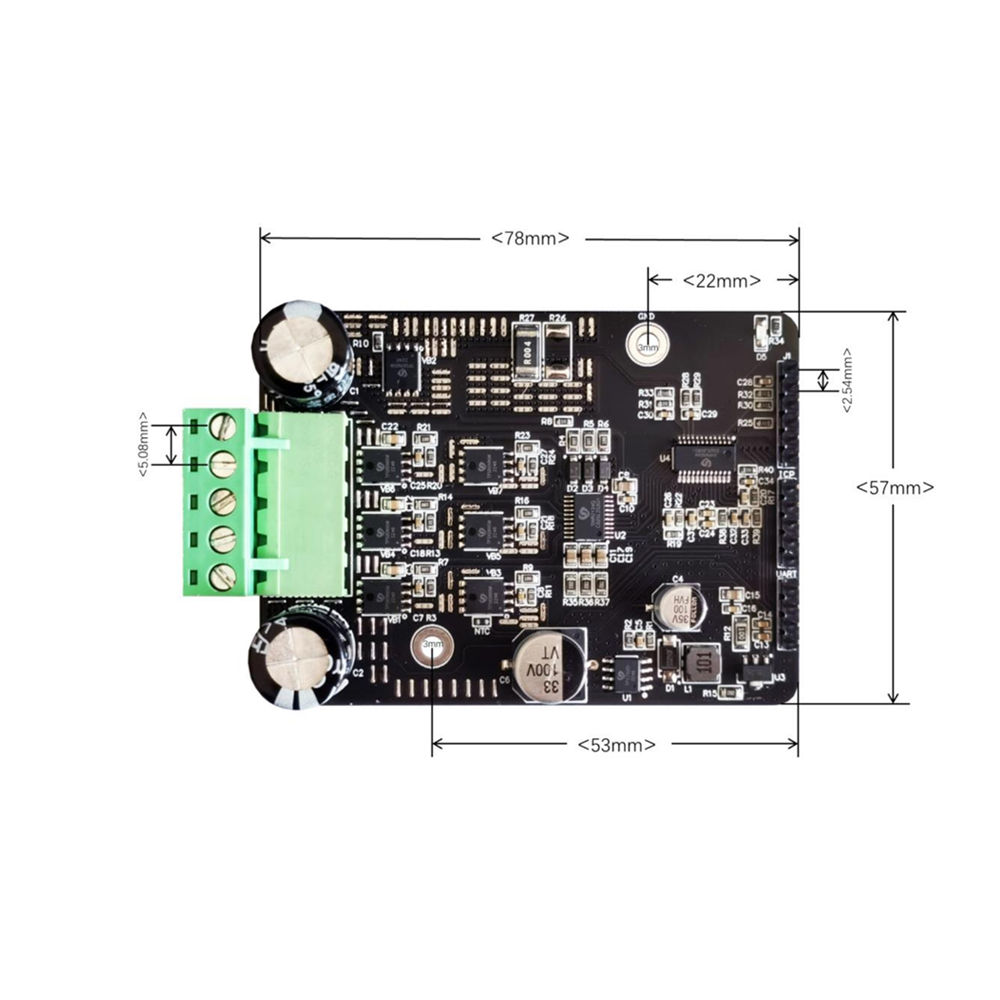 Dc 6-80V BLDC ba pha DC kiểm soát động cơ không cần chổi than PWM công suất cao 1600W điều khiển động cơ bảng điều khiển điều chỉnh động cơ không có hội trường