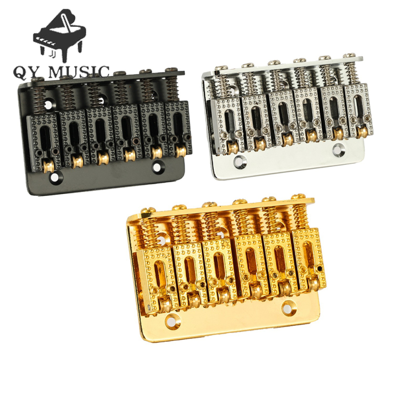 6-string 65mm Electric Guitar Hardtail Fixed Bridge Ball String Code Tail Pipe Top-load Bridge Compatible For Strat Tele