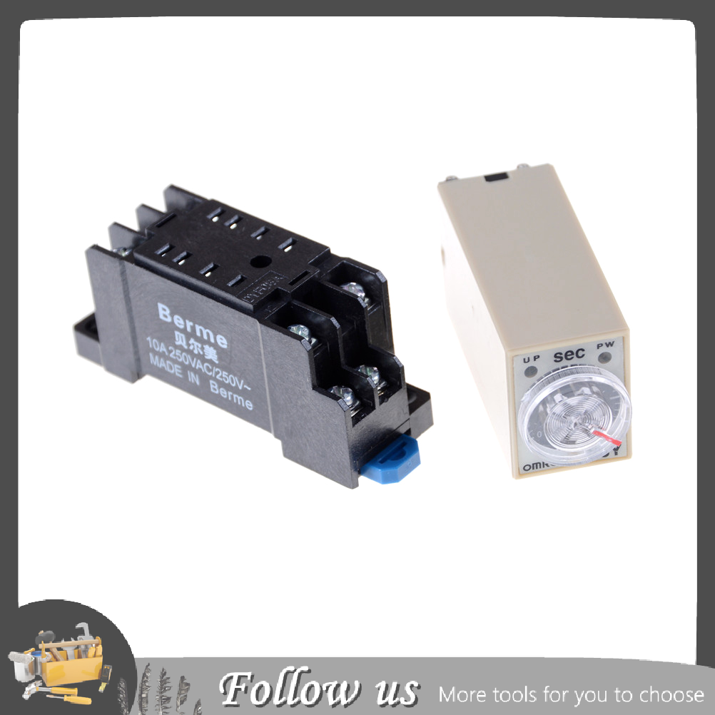【FUN】 Buytra 【NineOne Peony】DC 24V H3Y-2 Power On Time Relay Delay Timer 0-60 Second DPDT Base Socket