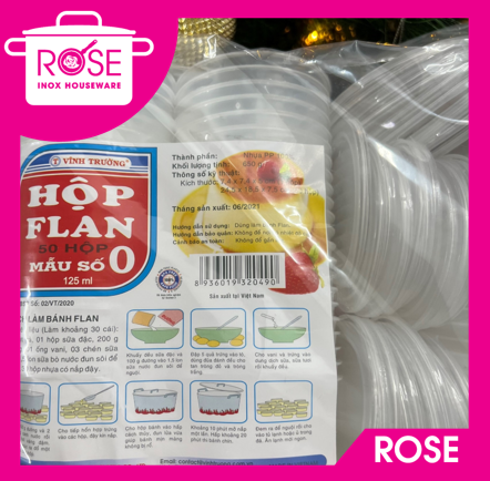 Hũ bánh flan Vĩnh Trường số 0 125ml ( 50 hủ ) - Hủ làm bánh flan, Caramen có nắp CAO CẤP chịu nhiệt an toàn
