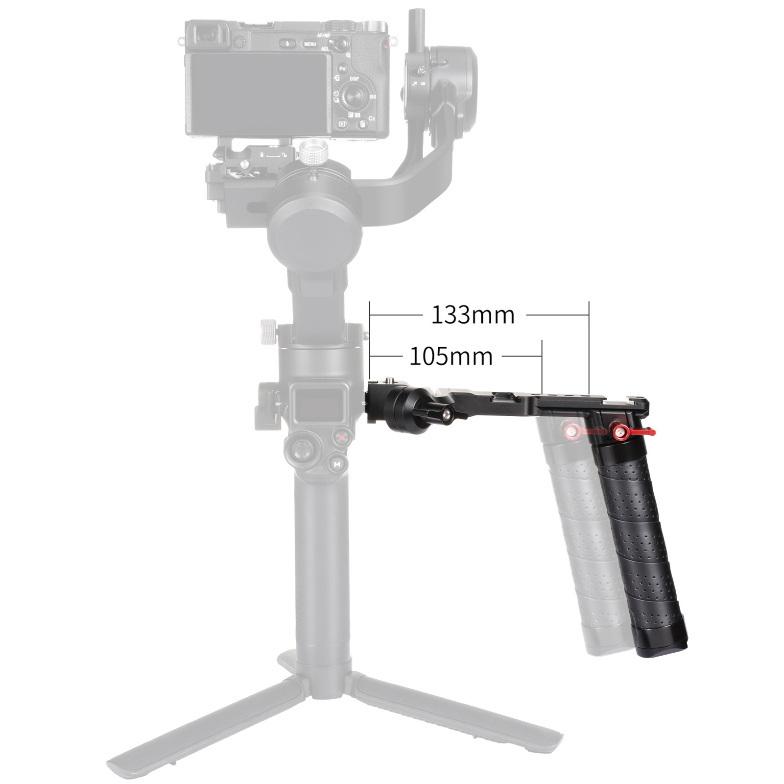 Andoer Tay Cầm Bằng Nhôm Tay Cầm Có Đế Giữ Lạnh Thông Dụng Giao Diện 1/4 3/8 Thay Thế Cho DJI Ronin S 2 / Ronin SC 2 Gimble