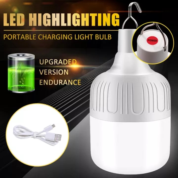 Vtto 40w 80w 200w 350w 500w portable camping light usb rechargeable led light bulb emergency light dimmable night market light