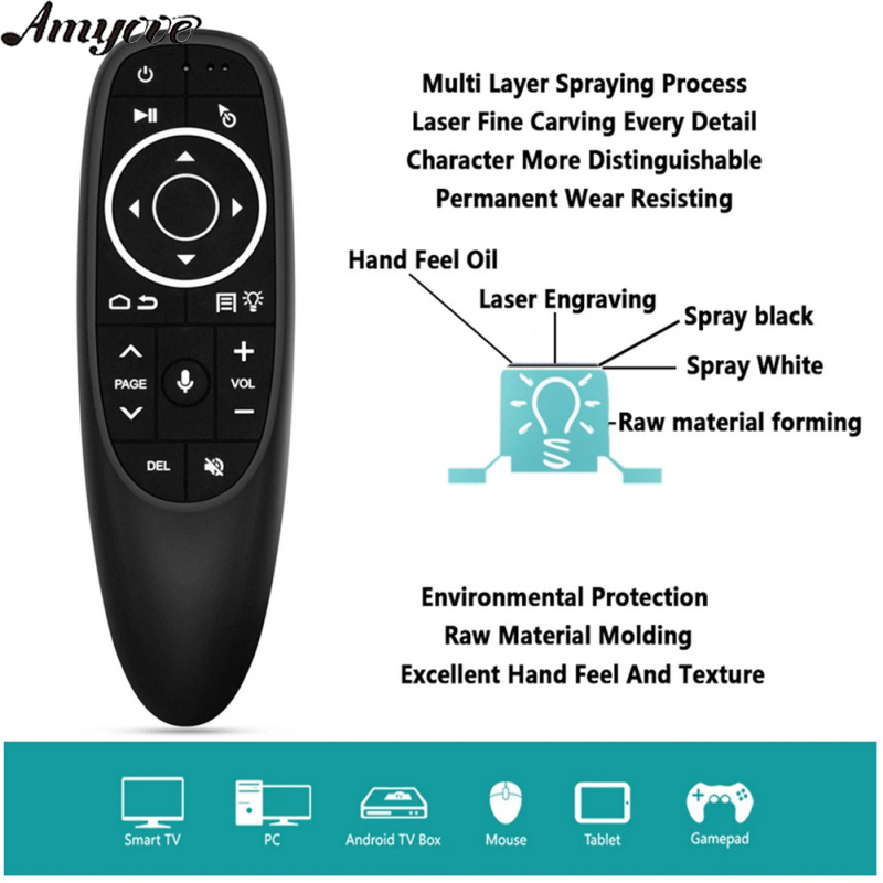 Smart Voice Remote Control Wireless Air Fly Mouse 2.4g G10 G10s Pro Gyroscope Ir Learning Compatible For Android Tv Box