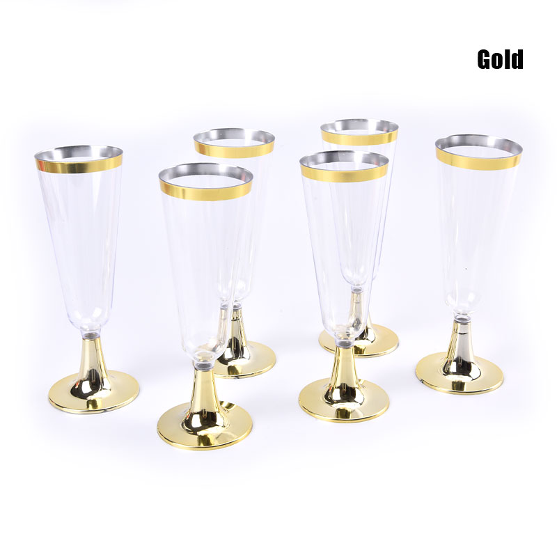 HE🔥 6Pcs/Set 150ml Disposable Red Wine Glass Plastic Goblet Wedding Party Supplies
