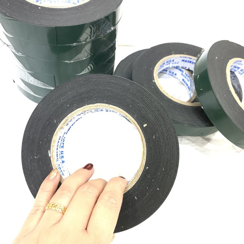 Keo 2 mặt xốp xanh đen [HÀNG LOẠI 1] dán siêu dính