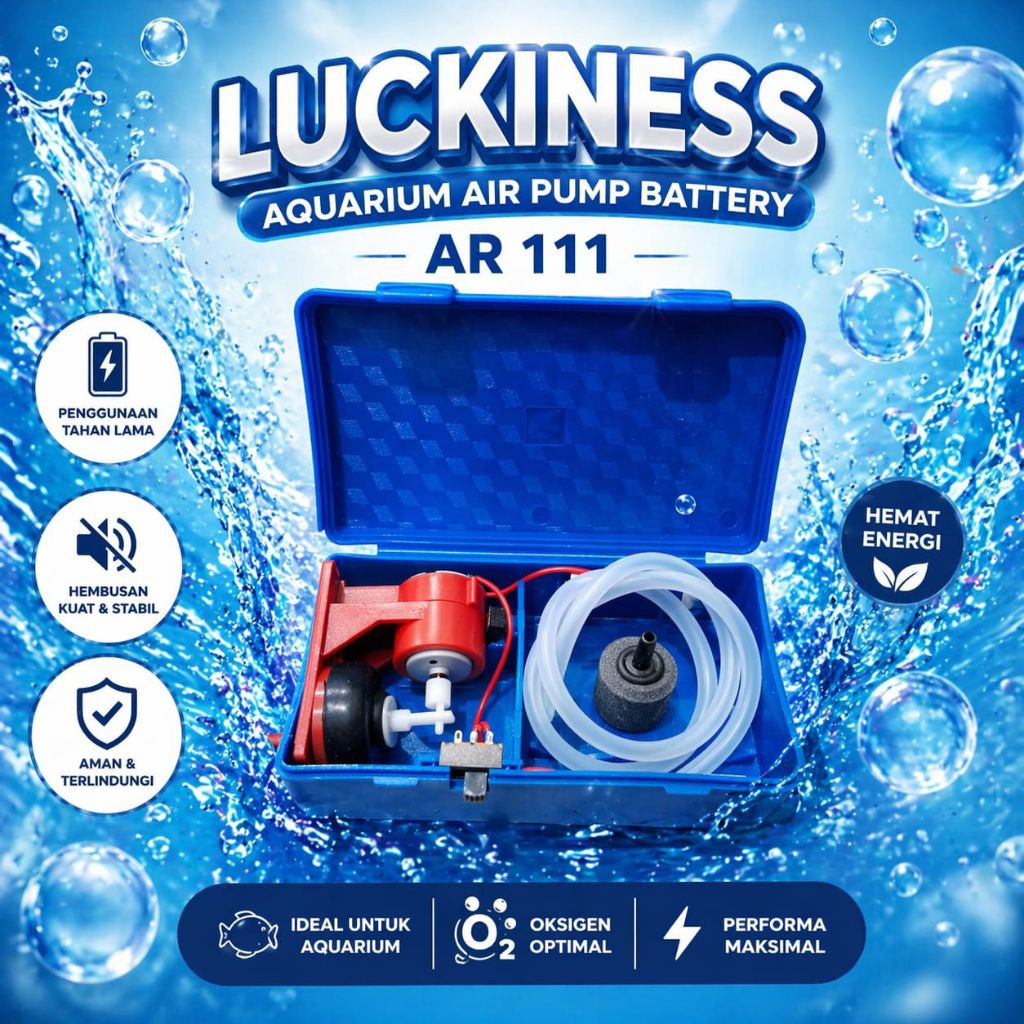 AIRPUMP BATERAI LUCKINESS AR 111 POMPA UDARA AERATOR AQUARIUM