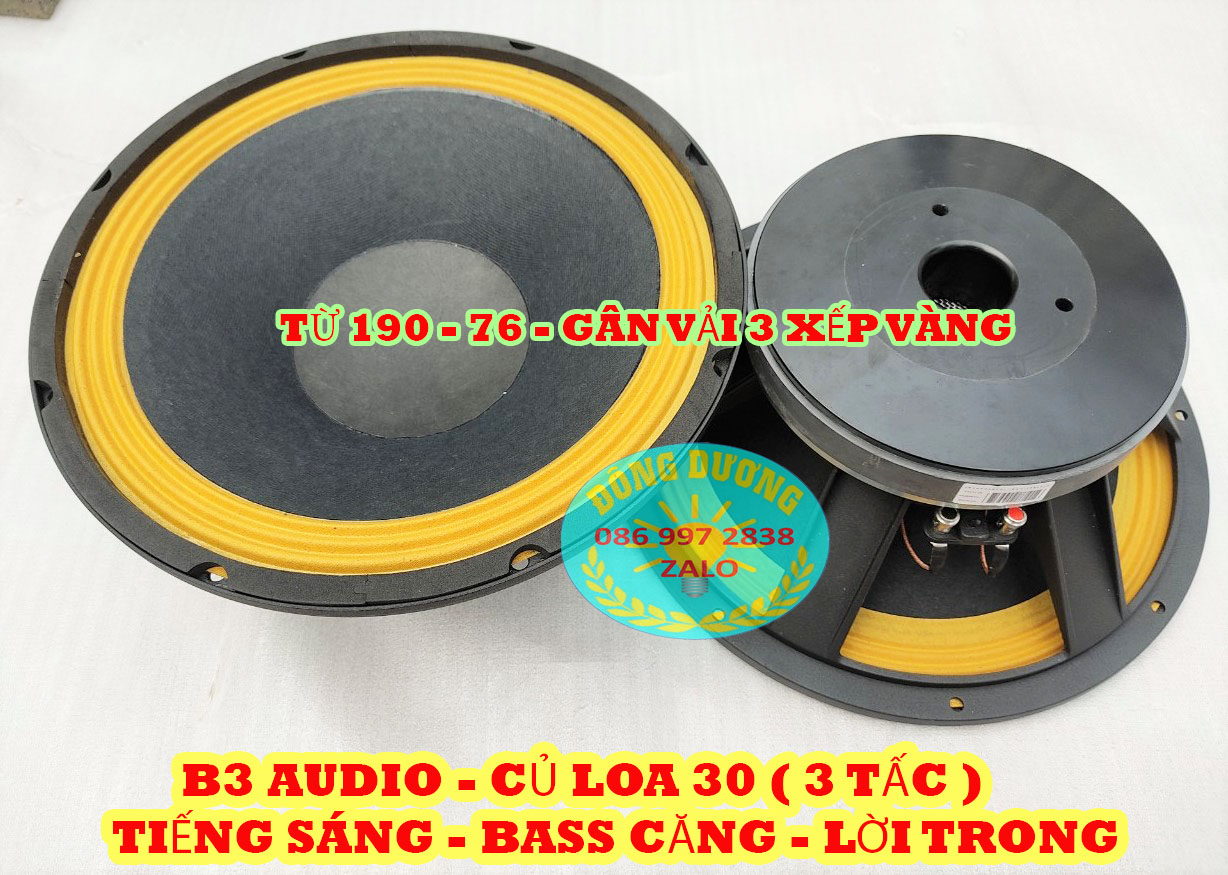 LOA BASS 3 TẤC B3 KHUNG NHÔM TỪ 190 COIL 76 - GIÁ 1 ĐÔI