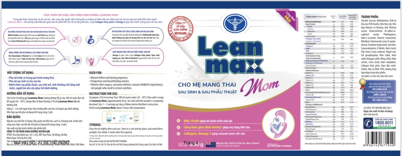 Lean Max Mom 400g- 850g
