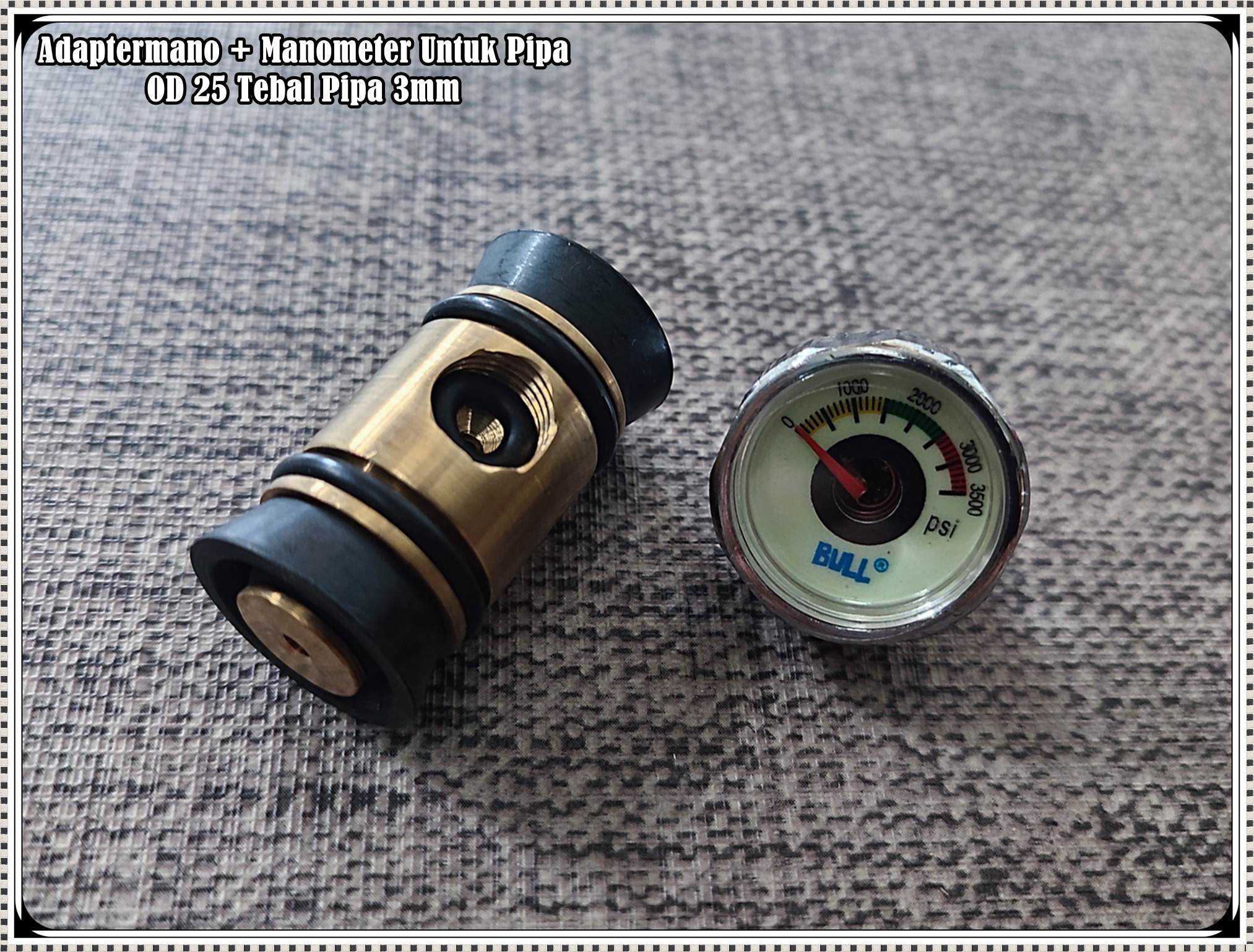 Manometer 3500 PSi + Adapter Manometer Untuk GJlk Pipa OD 25 mm,Tebal Pipa 3 mm MURAH Lazada