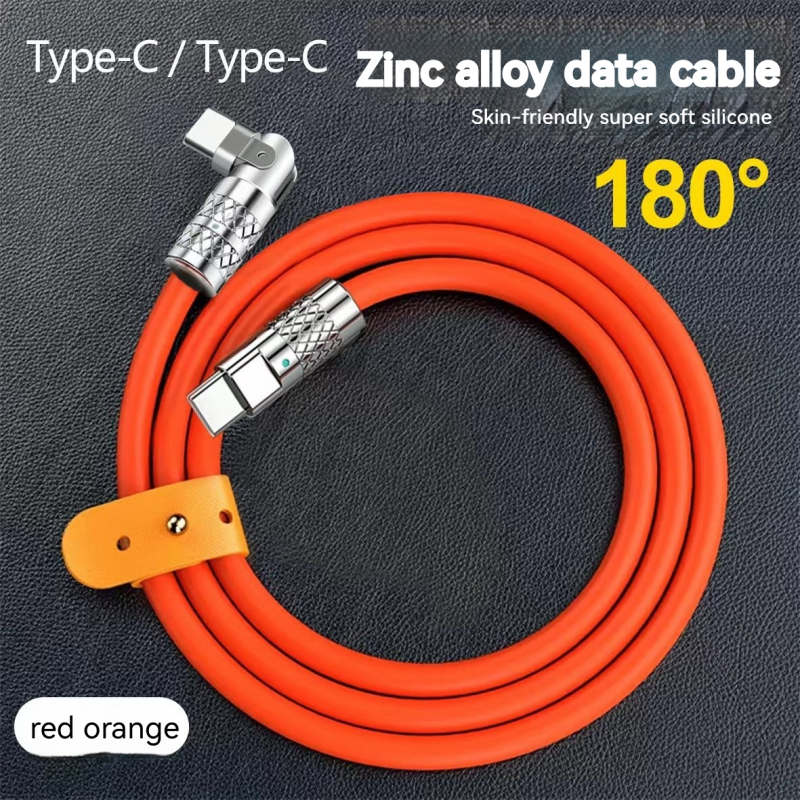 PD Fast Charging Cable Zinc Alloy Rotary Charging Cable Apple Huawei Mobile Phone Fast Charging Data Cable