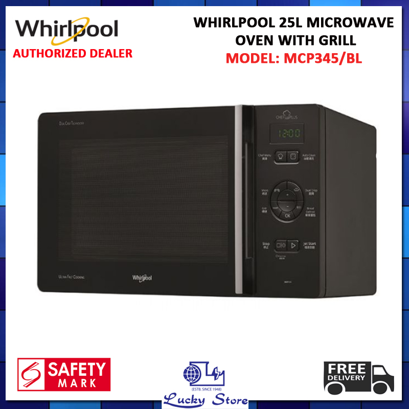 WHIRLPOOL MCP345/BL 25L MICROWAVE OVEN WITH GRILL,CRISP COOK,AUTO CLEAN ...