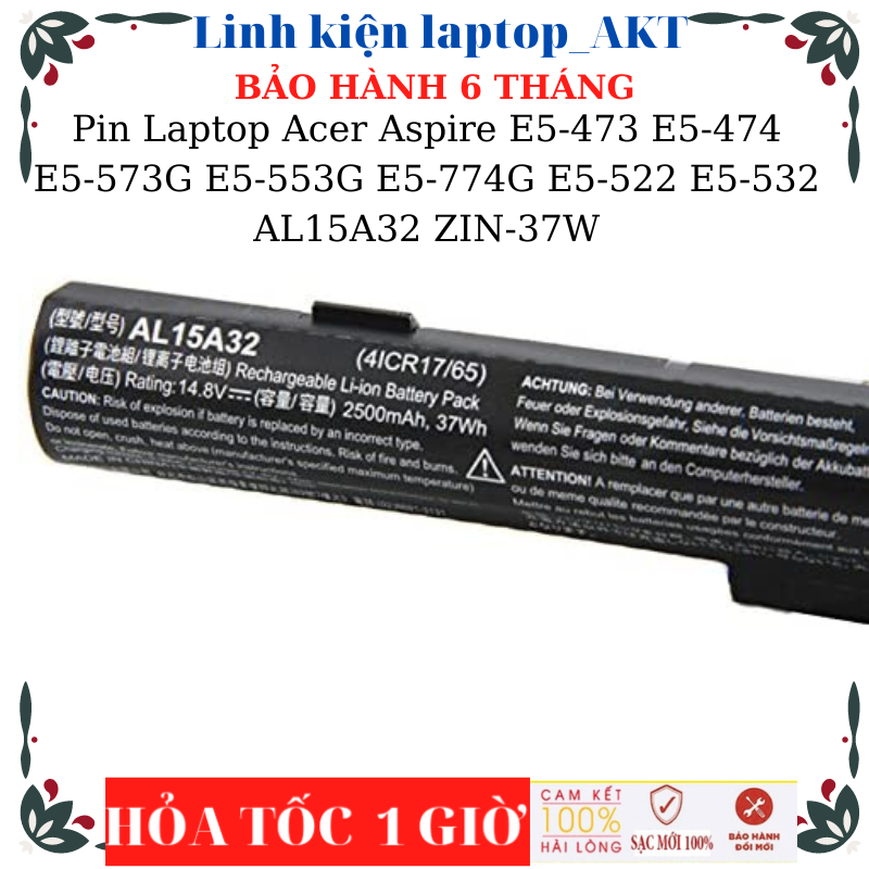 [Pin zin] Pin Laptop Acer Aspire E5-473 E5-473A E5-474G E5-474 E5-573G E5-553G E5-774G E5-522 E5-522G E5-532 AL15A32 ZIN