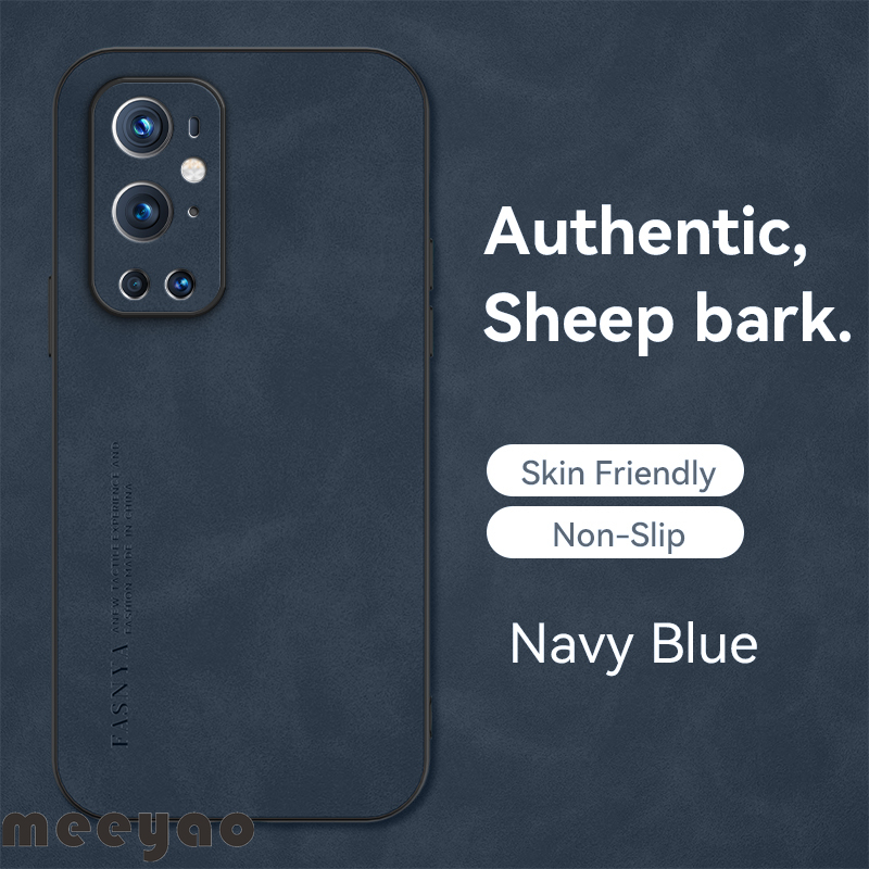 Case OnePlus 9 9 Pro 9R 9RT 9 1+ Soft Leather Phone Case Authentic Camera Protection Luxury Sheep Bark Cover