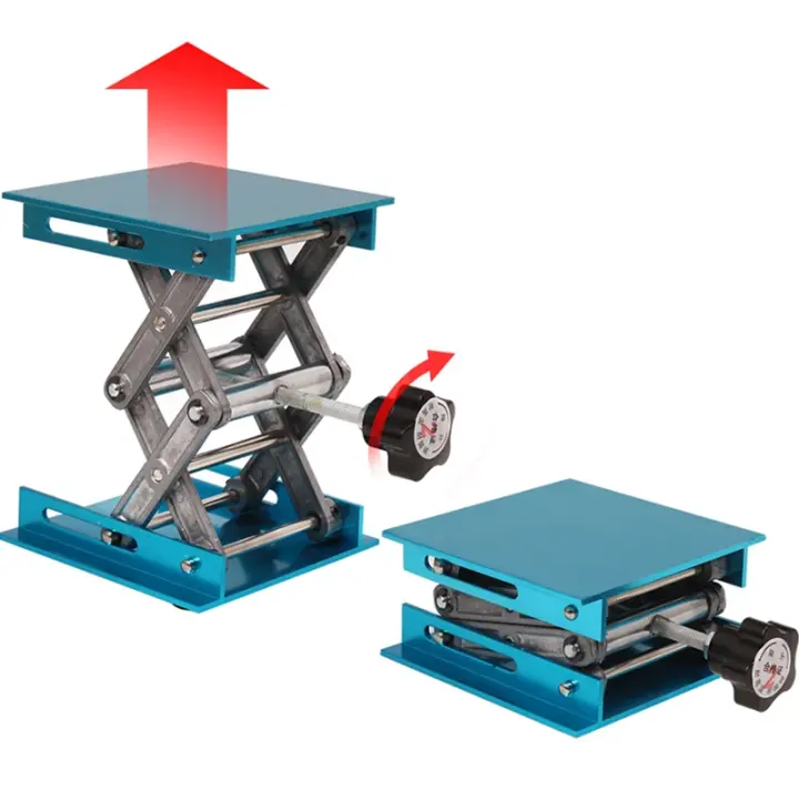 4"x4" 100x100mm Aluminum Router Lift Table Woodworking Engraving Lab Lifting Stand Rack lift platform Woodworking Benches