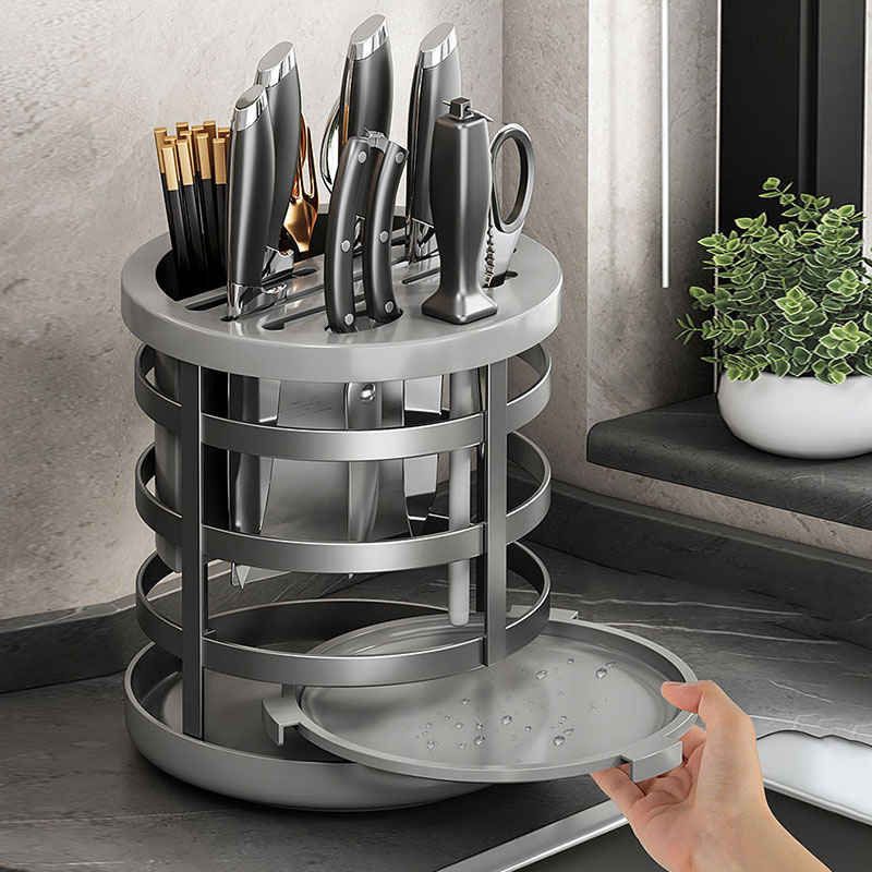 Rotary tool rest household kitchen kitchen utensils stainless steel storage rack table multifunctional drain rack