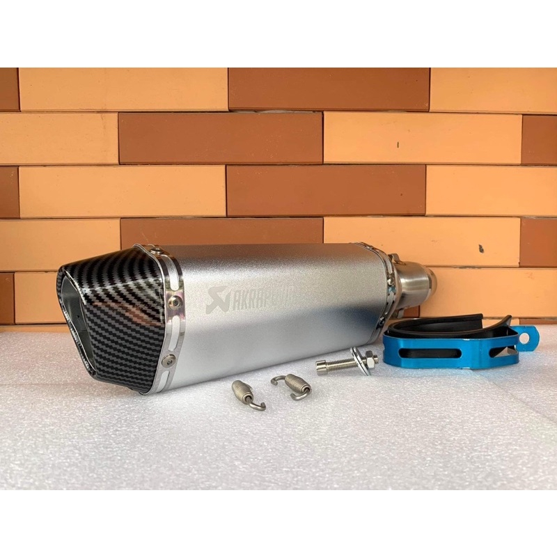 Lon Pô Akrapovic Lục Giác Bạc Và Full Carbon và titan 7 màu Đủ phụ kiện + Tiêu Pô Ngoài