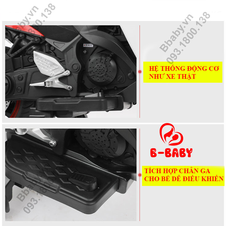 Xe Moto Điện R3 Phân Khối Lớn Cho Bé