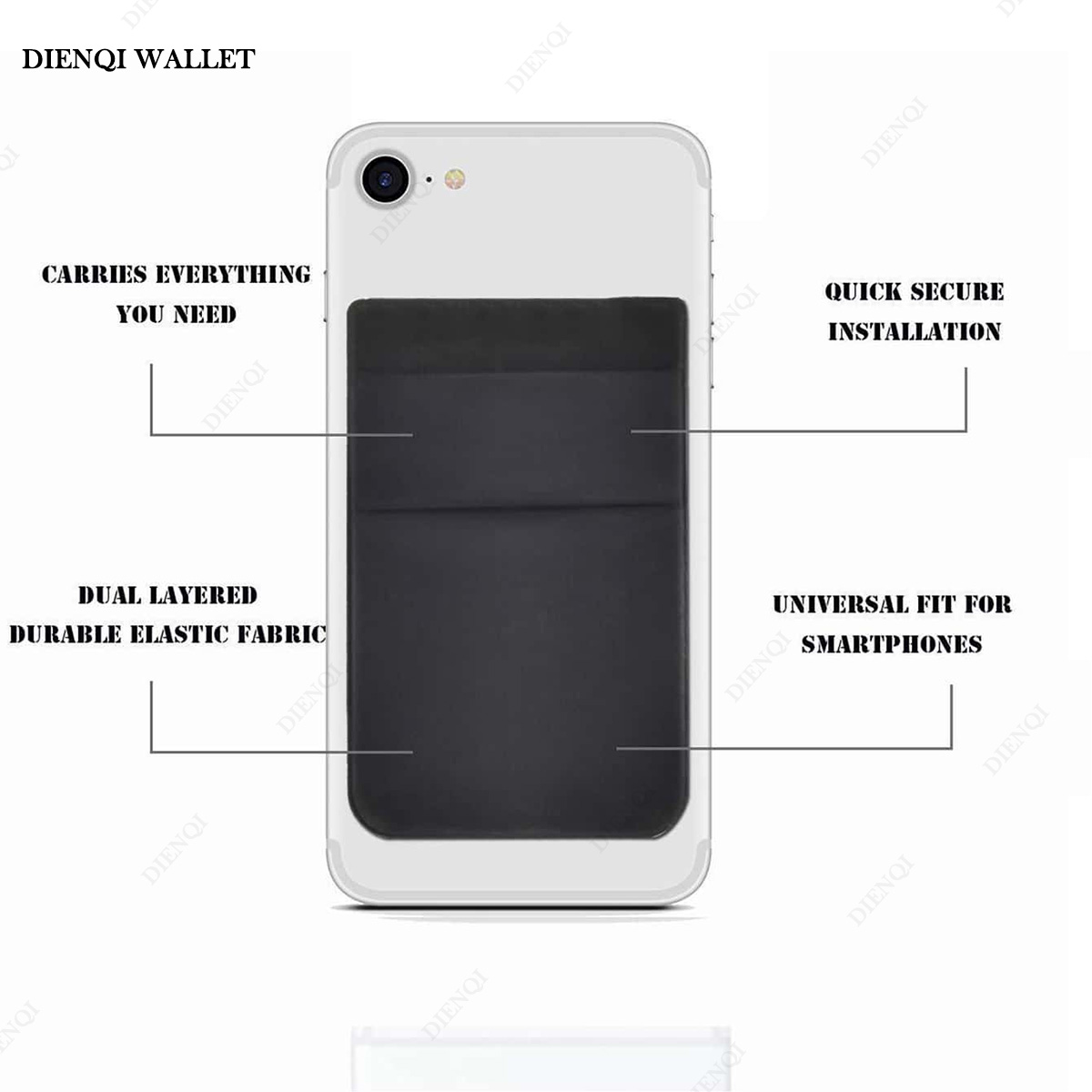 【New release】 Fashion Elastic Cloth Card Holder Wallet Case Credit ID Card Holder Adhesive Sticker Pocket Bag.